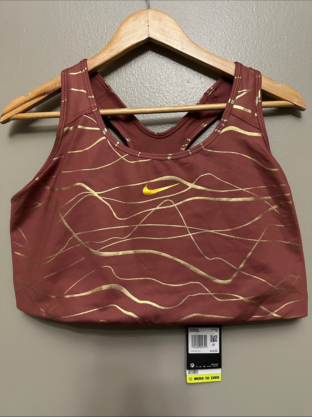 NWT Nike icon swoosh plus size sports bra Sz 3X